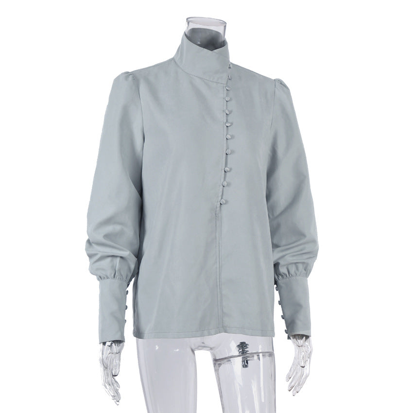 EB | Viktorianisch Inspirierte Bluse mit Hohem Kragen