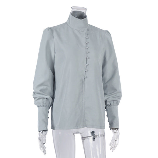 EB | Viktorianisch Inspirierte Bluse mit Hohem Kragen