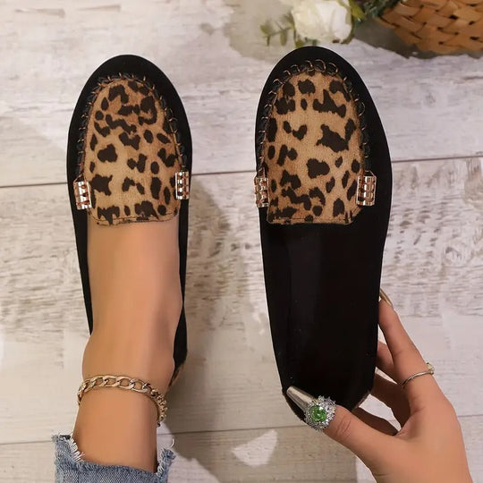 Bequeme Damen-Slipper mit wildem Leopardenprint EB EB