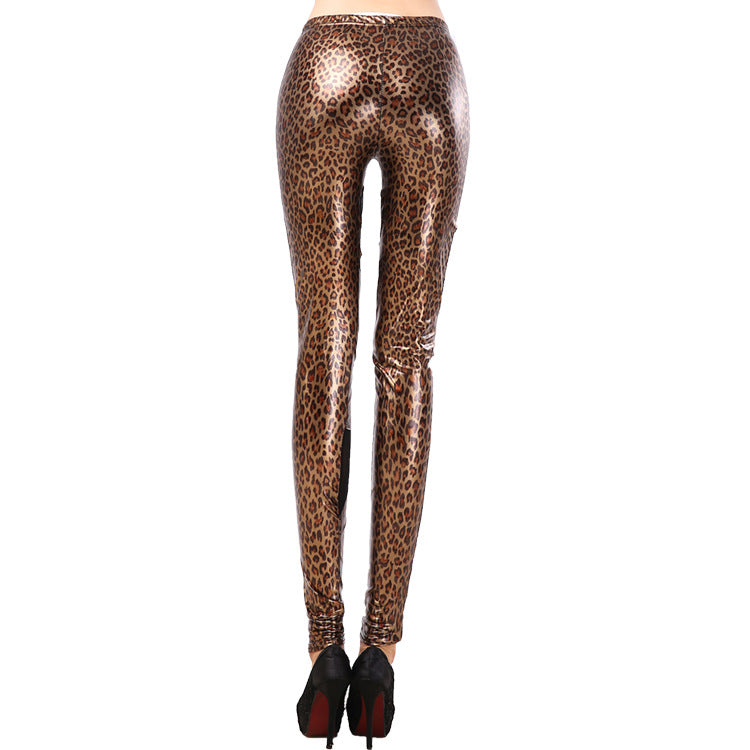 Damen Hochentwickelte Leggings mit Animal-Print und transparenten Einsätzen EB
