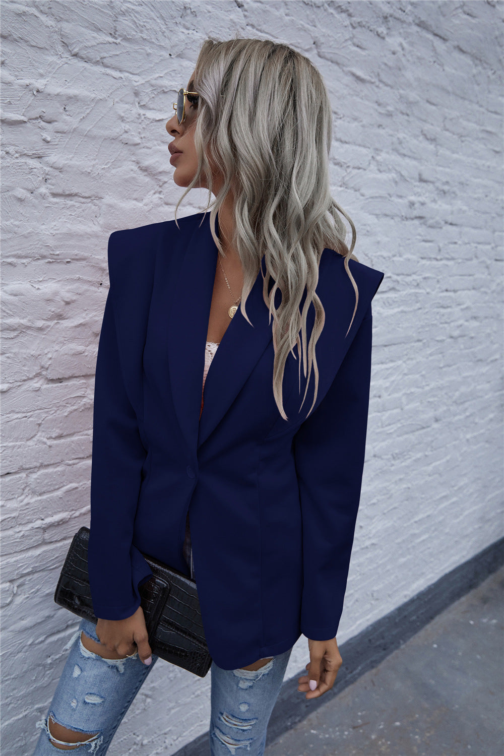 Damen Blazer im modernen Oversized-Schnitt mit schickem Revers EB