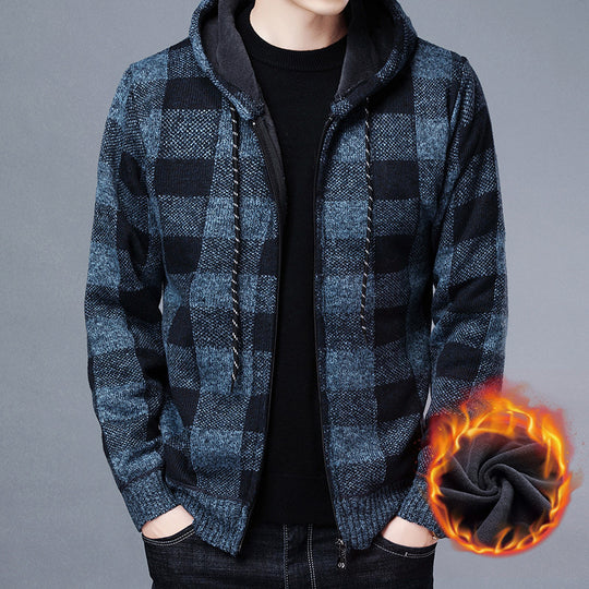 Herren gemütlicher Sweatshirtjacke mit Wollmix EB