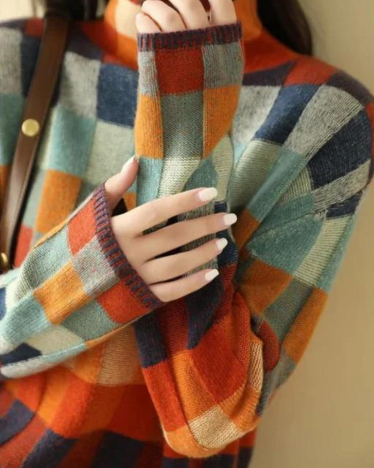 EB | Kaschmere Luxe Patchwork Rollkragenpullover