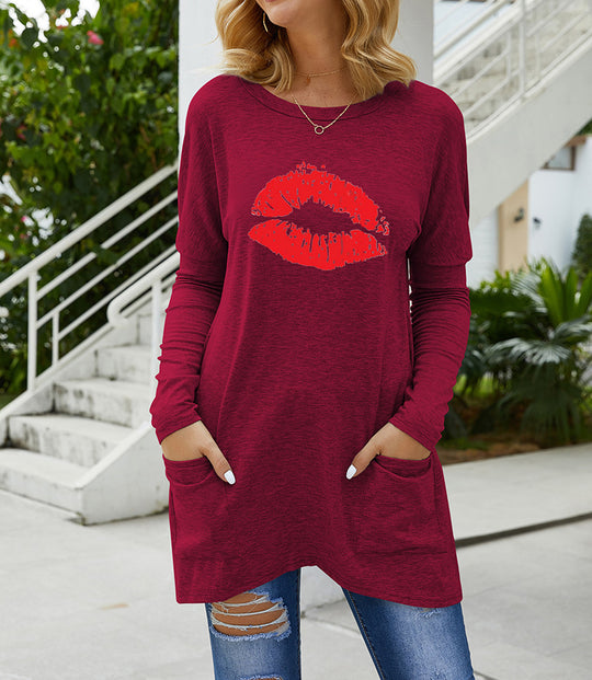 Damen Langarmshirt mit lässigem Schnitt und bequemen Taschen EB