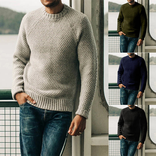Herren Strickpullover mit zeitlosem Strukturdesign EB