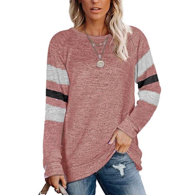 Damen lässiger Oversized Pullover mit sportlichen Streifendetails EB