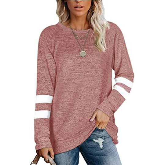 Damen lässiger Oversized Pullover mit sportlichen Streifendetails EB