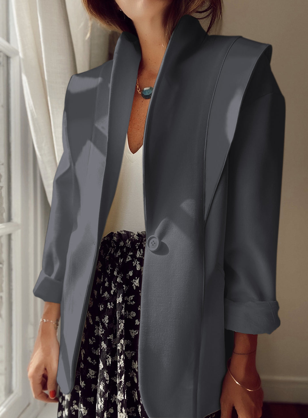 Damen Blazer im modernen Oversized-Schnitt mit schickem Revers EB