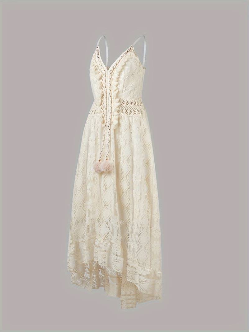 EB – boho-maxi-sommerkleid mit spaghettiträgern und v-ausschnitt