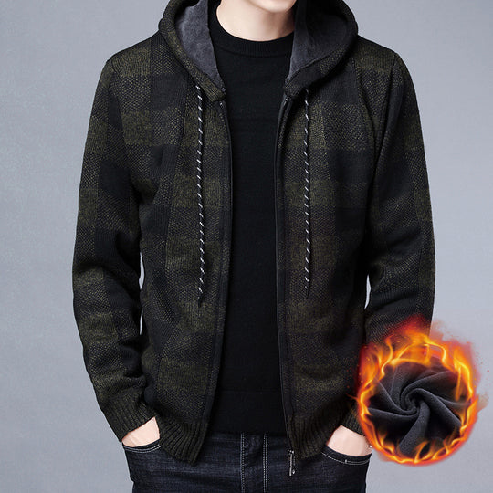 Herren gemütlicher Sweatshirtjacke mit Wollmix EB