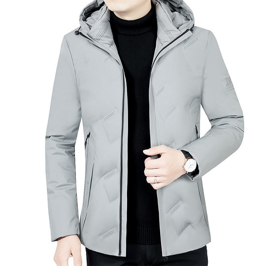 Herren Leichte gesteppte Kapuzenjacke mit schlanker Silhouette und verdecktem Reißverschluss EB