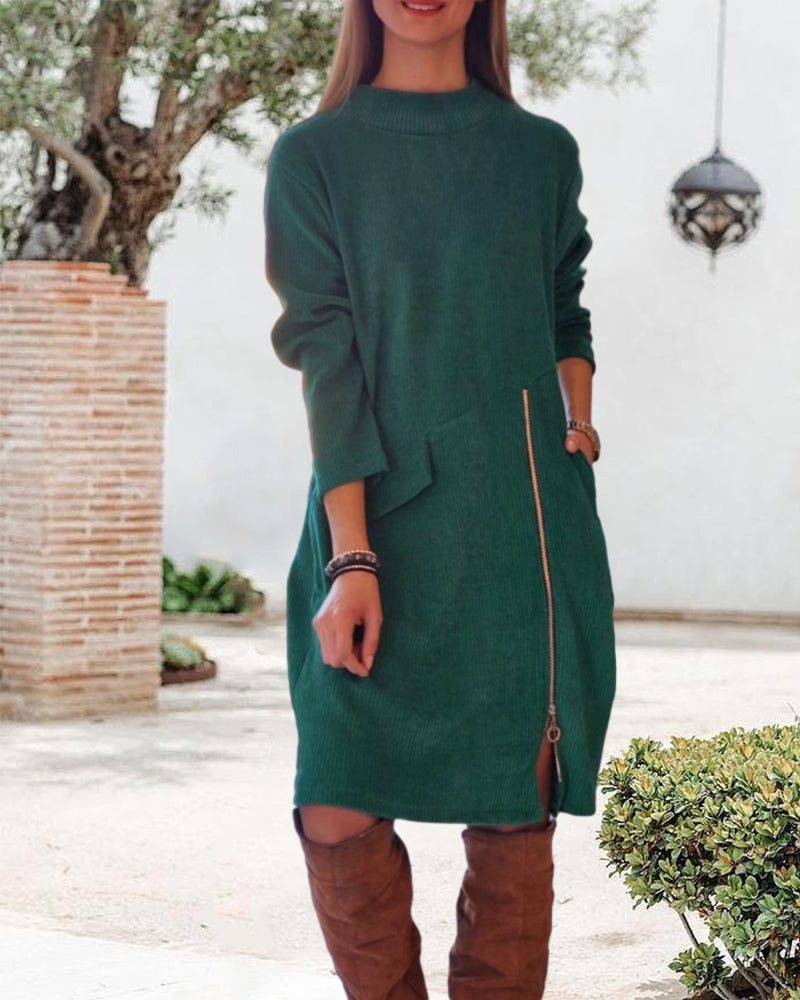 EB | Langärmeliges Kleid mit Reissverschluss