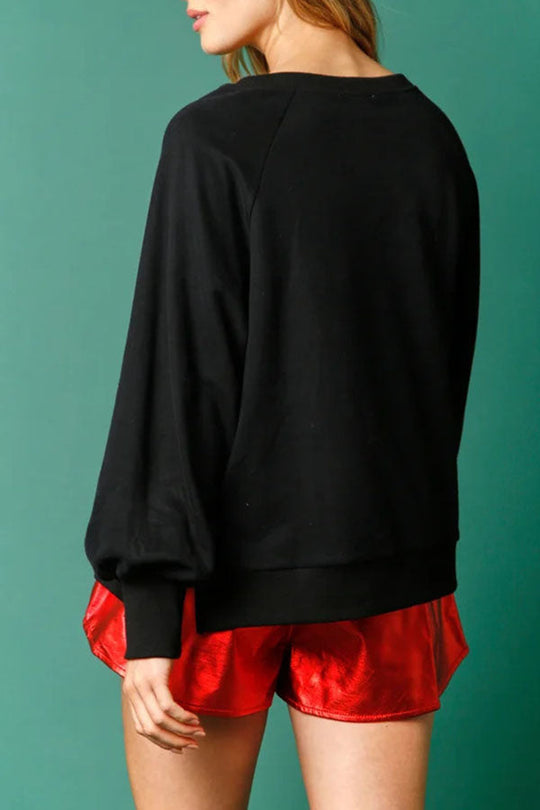 EB | Weihnachts Lebkuchenmann Pailletten Langarm Sweatshirt