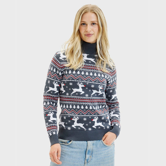 EB | Der stilvolle hochgeschlossene Weihnachtspullover Damen