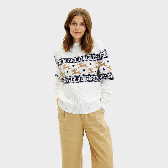 EB | Der elegante Weihnachts-Pullover Weiß Frauen
