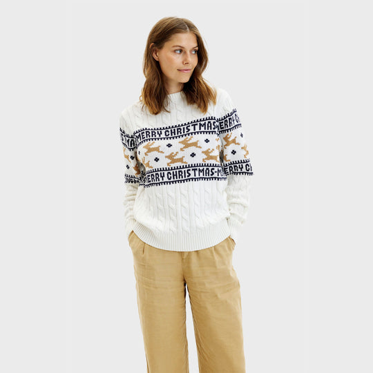 EB | Der elegante Weihnachts-Pullover Weiß Frauen