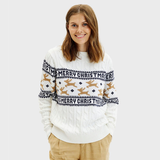 EB | Der elegante Weihnachts-Pullover Weiß Frauen