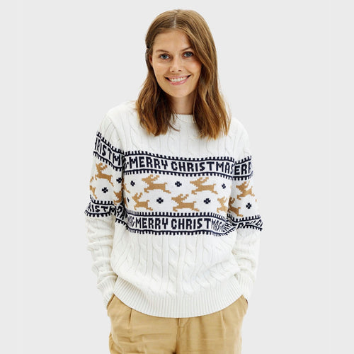 EB | Der elegante Weihnachts-Pullover Weiß Frauen