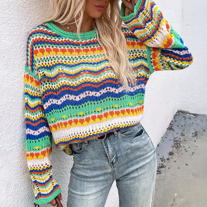 EB | Gestreifter Strickpullover Mit Feinem Design