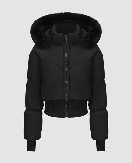 Stylische Warme Cropped Daunenjacke Damen | EB