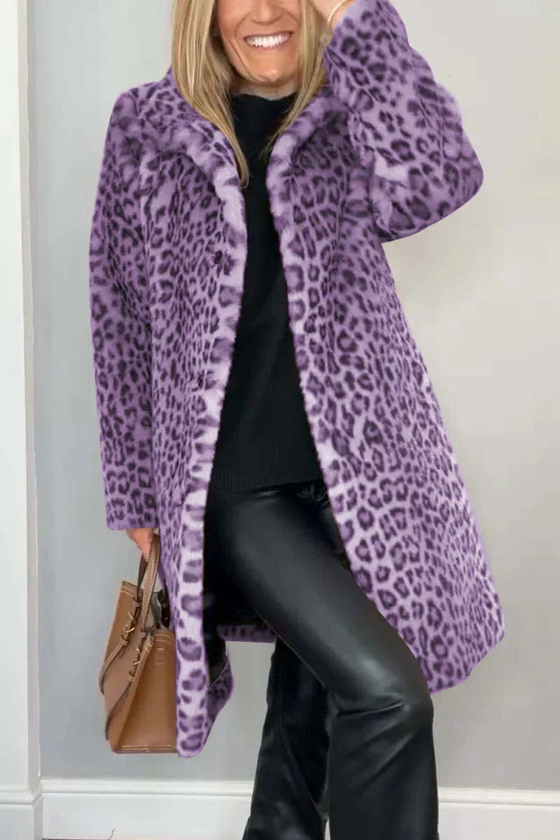 EB | Damen - Wintermantel mit Animal - Print