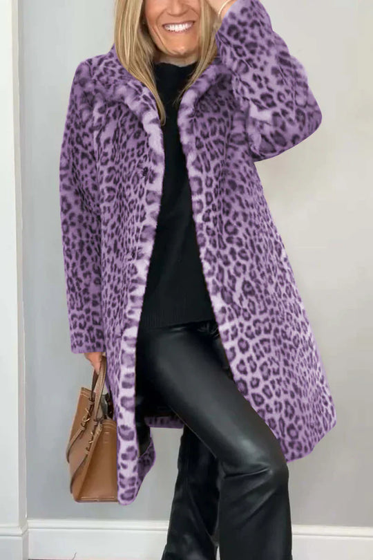 EB | Damen - Wintermantel mit Animal - Print