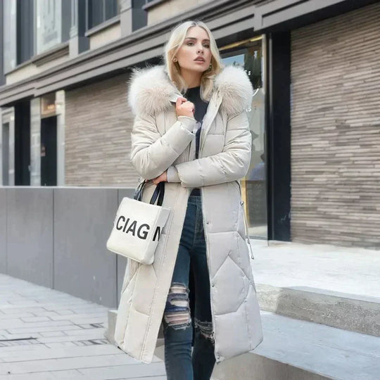 EB | Fell Trenchcoat Weiß Schick und Warm