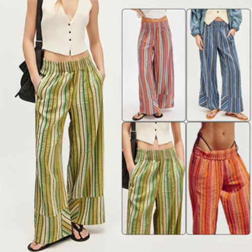 EB | Gestreifte Hose mit weitem Bein