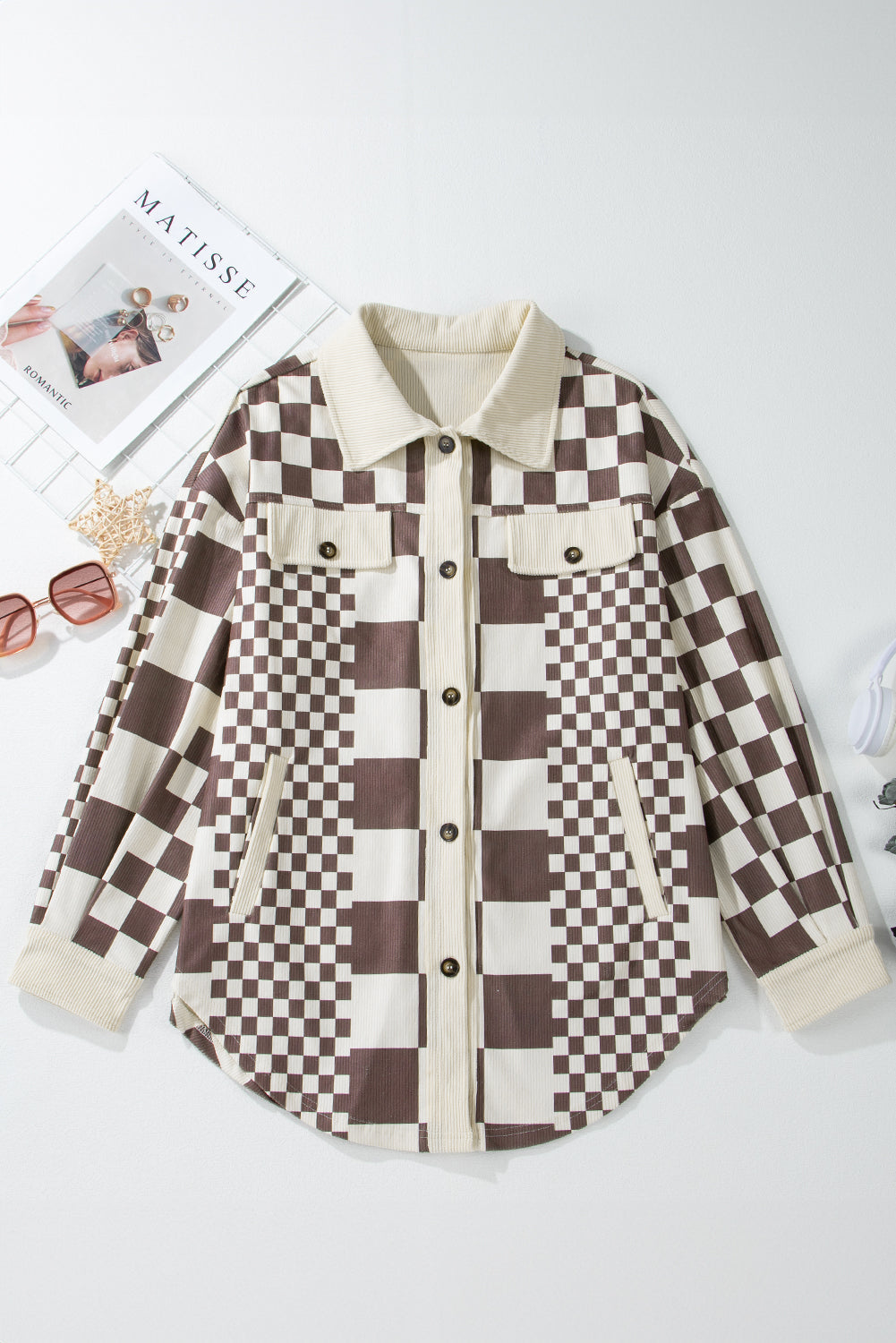EB | Skakternet Hemdjacke Baumwollmischung Modern und Stilvoll