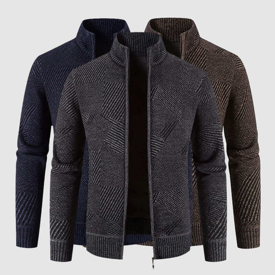 EB | Herren geometrisches Strick-Cardigan-Jacke