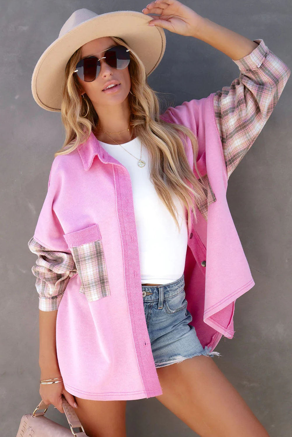 EB | Gepunktete Flanellhemden Polyester und Baumwolle Einzigartiger Look