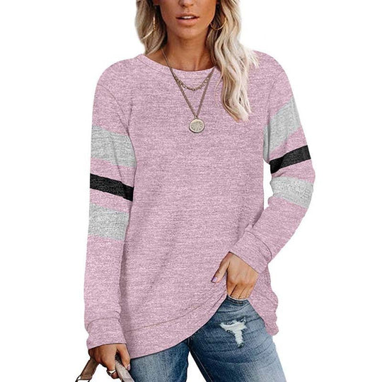 Damen lässiger Oversized Pullover mit sportlichen Streifendetails EB