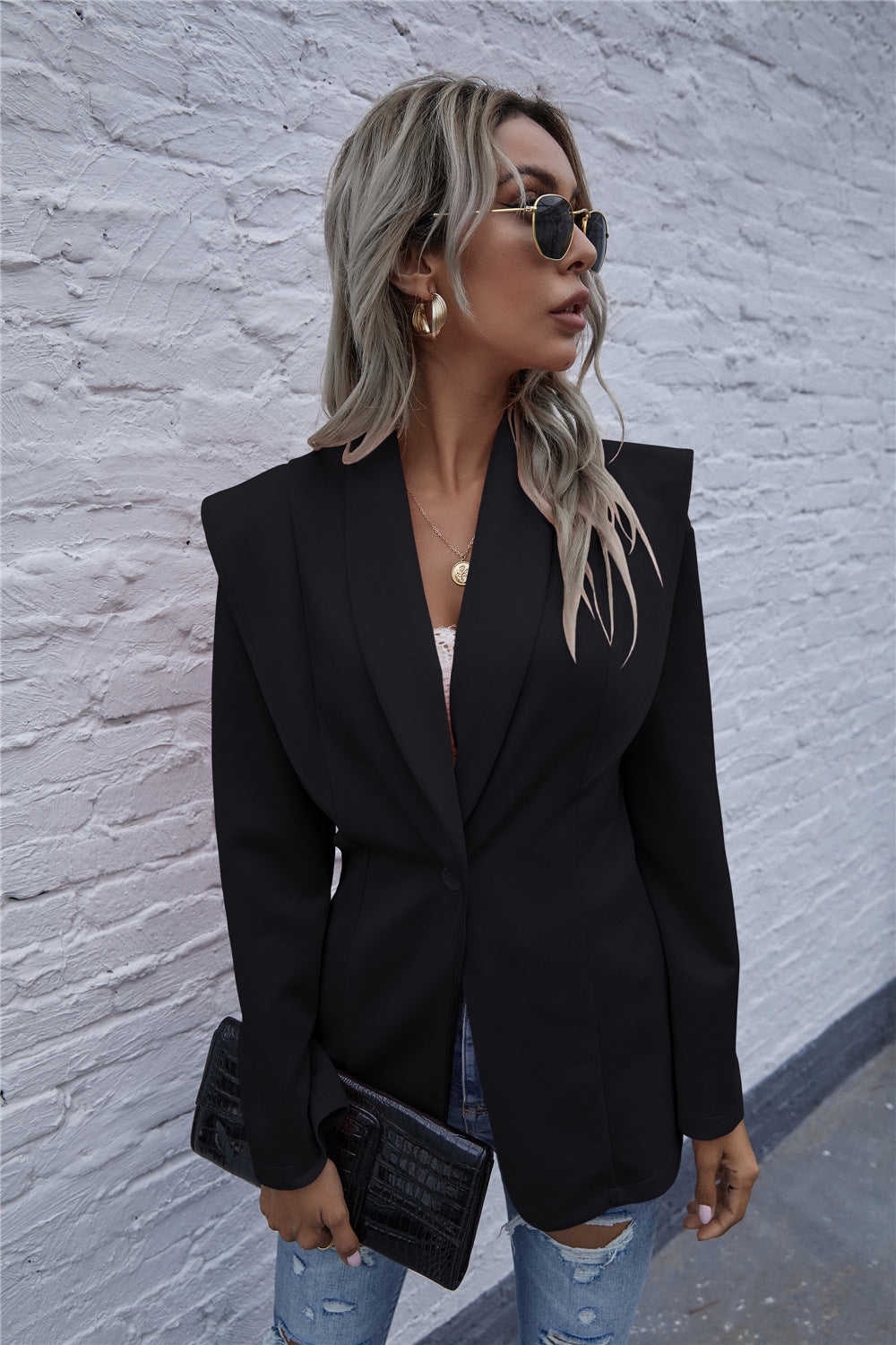 Damen Blazer im modernen Oversized-Schnitt mit schickem Revers EB