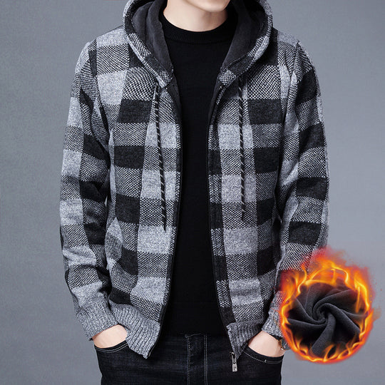 Herren gemütlicher Sweatshirtjacke mit Wollmix EB