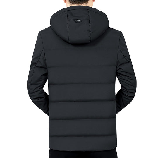 Herren Leichte gesteppte Kapuzenjacke mit schlanker Silhouette und verdecktem Reißverschluss EB