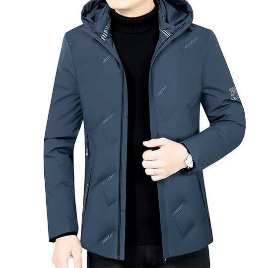 Herren Leichte gesteppte Kapuzenjacke mit schlanker Silhouette und verdecktem Reißverschluss EB