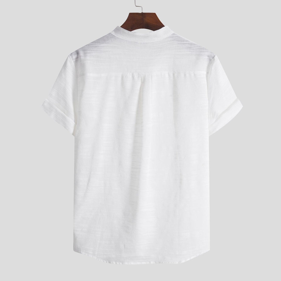 Herren Kurzarmhemd mit innovativem Henley-Ausschnitt und atmungsaktiver Struktur EB