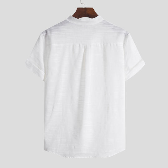 Herren Kurzarmhemd mit innovativem Henley-Ausschnitt und atmungsaktiver Struktur EB