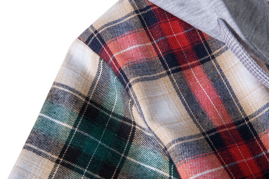 Damen Flanellhemdjacke mit Kapuze und Karomuster EB