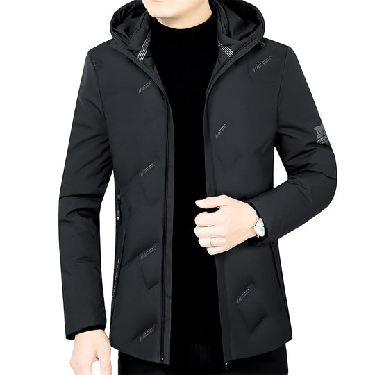 Herren Leichte gesteppte Kapuzenjacke mit schlanker Silhouette und verdecktem Reißverschluss EB