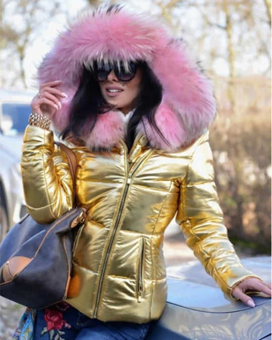 EB | Warme und Glänzende Jacke mit Kapuze