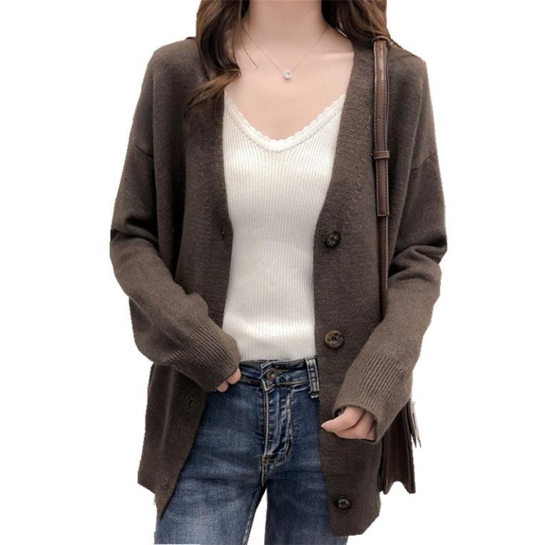 Damen Strickjacke mit knöpfbarem Design EB