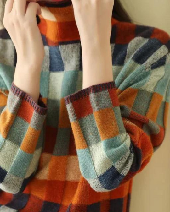 EB | Kaschmere Luxe Patchwork Rollkragenpullover