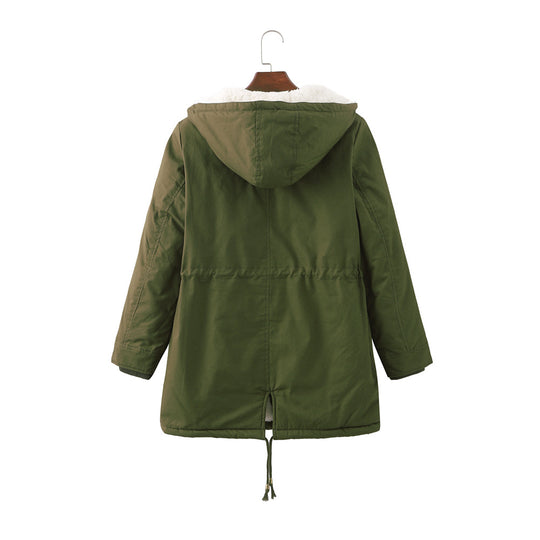 Damen warm gefütterte Parka-Jacke EB