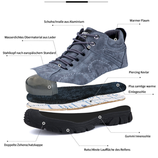 Warme und hohe Arbeitssicherheitsstiefel aus Winter Kaschmir und Stahlkappe EB