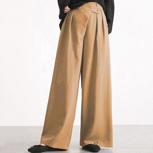 Damen Hochtaillierte weite Hose mit eleganter Faltenteilung EB
