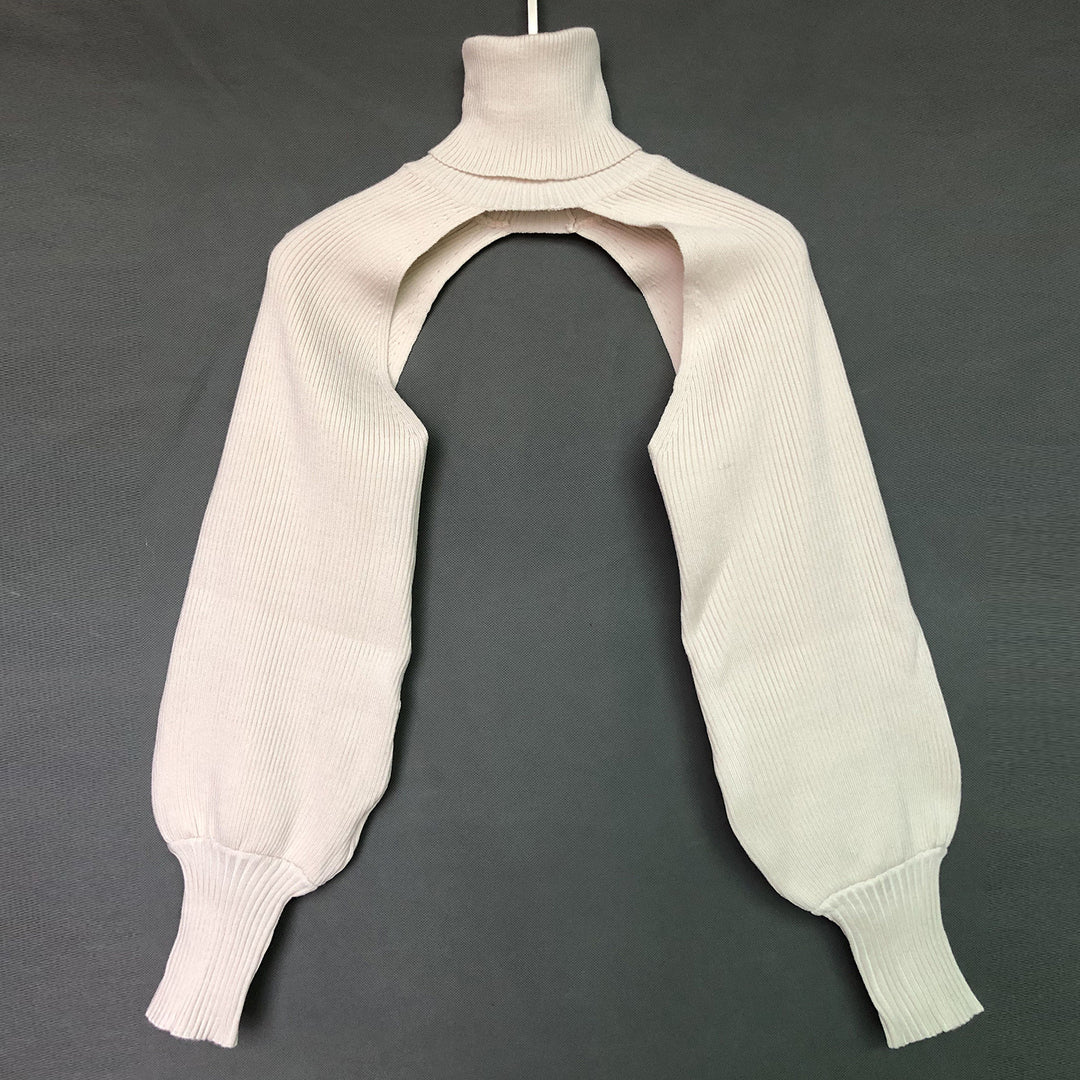 Damen Strickoberteil mit innovativem Schnitt und hohem Kragen EB