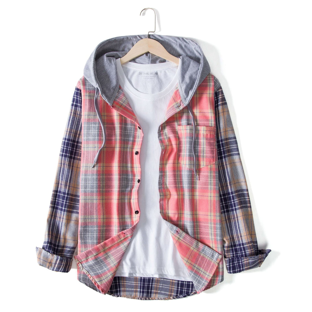 Damen Flanellhemd mit abnehmbarer Kapuze und praktischem Design EB