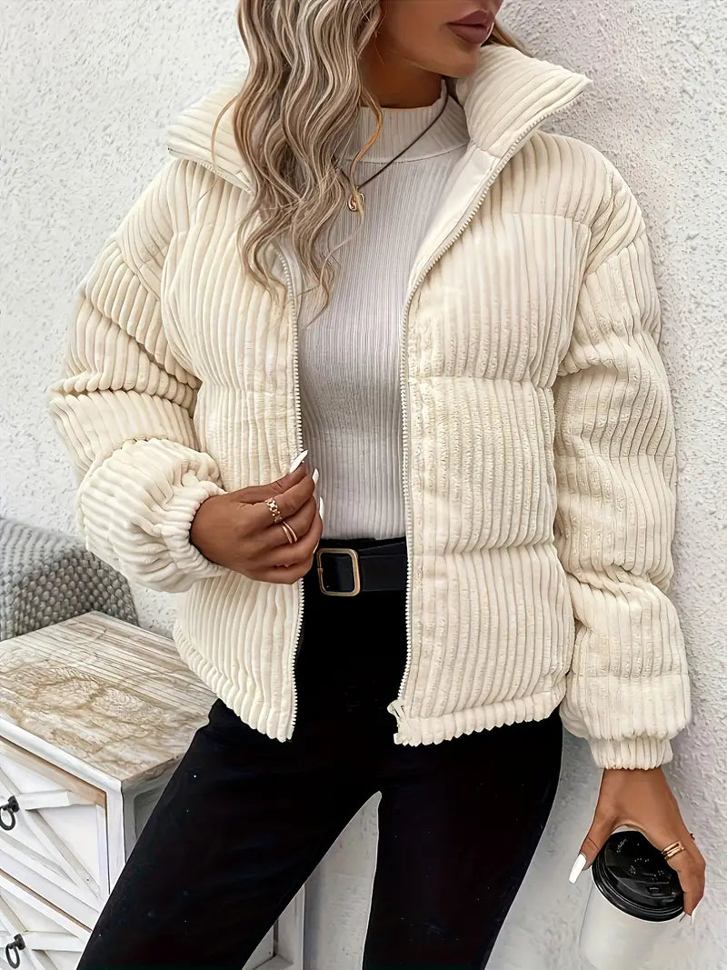 EB | Gerippte Pufferjacke mit Reißverschluss