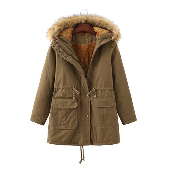 Damen warm gefütterte Parka-Jacke EB